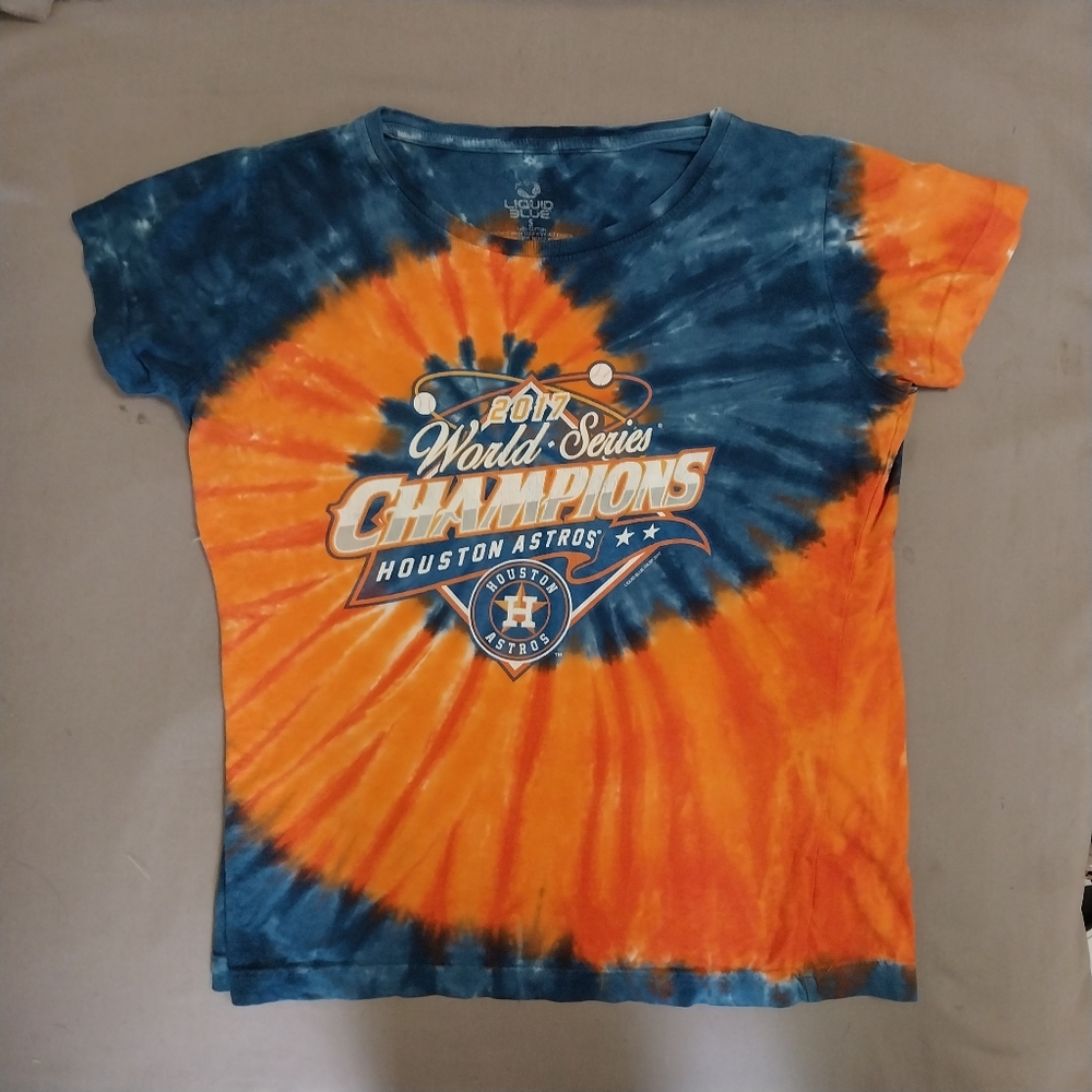 Houston Astros 2017 World Series Champions Women's Small Tye Dye T-Shirt